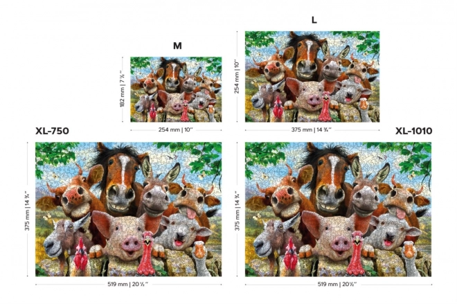 Dřevěné puzzle s figurkami - Život na farmě