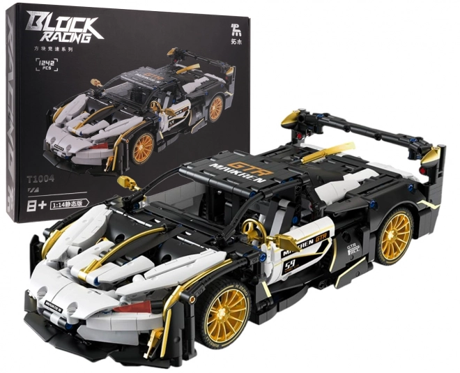 Stavebnice sportovní auto černo-bílé 1242 ks