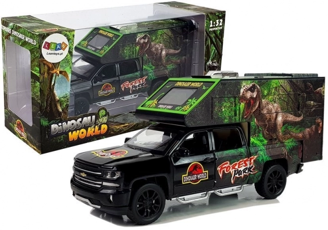 Černý obytný vůz s dinosaury 1:32