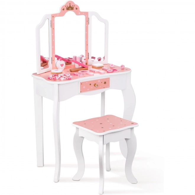 Dřevěný toaletní stolek se židličkou od Tooky Toy