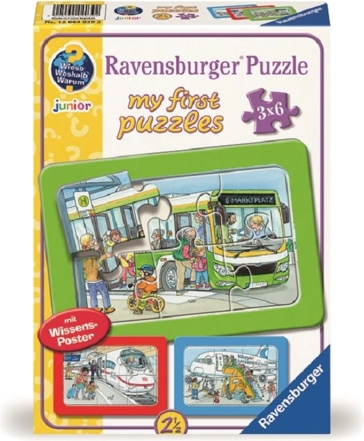 Moje první puzzle Dopravní prostředky 3x6 dílků