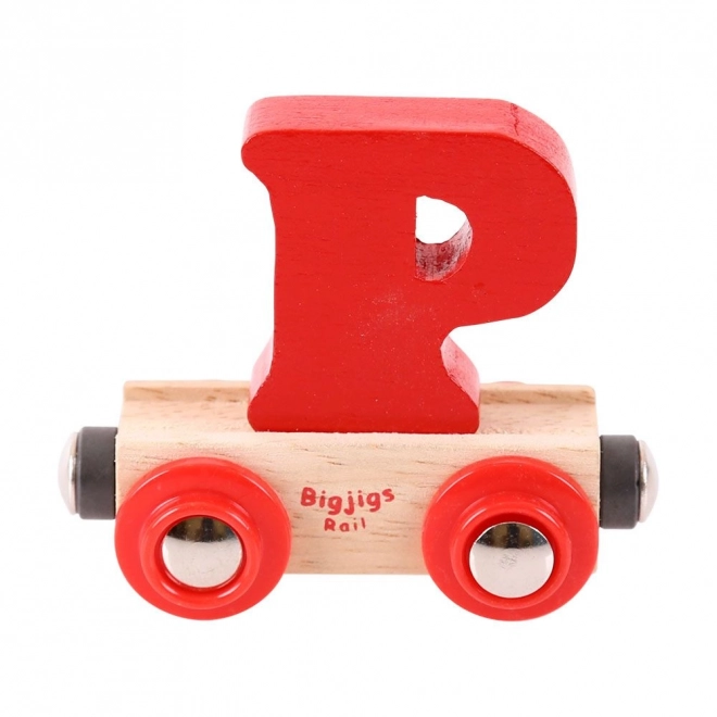 Bigjigs Rail Vagónek dřevěné vláčkodráhy - Písmeno P