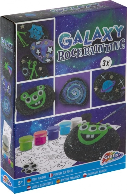 Malování na kamínky galaxy