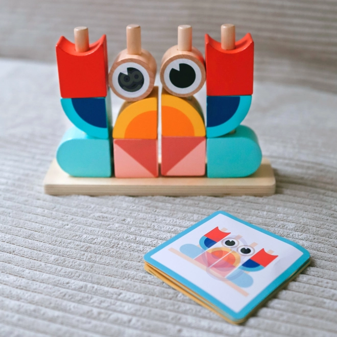 Tooky Toy krab dřevěná skládačka pastelové bloky