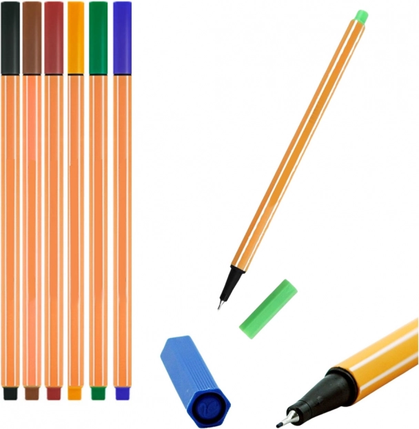 Sada barevných linerů LEAN, šířka 0,4mm, 6 ks