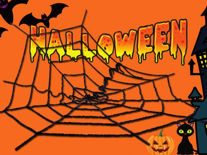 Umělá černá pavučina na Halloween