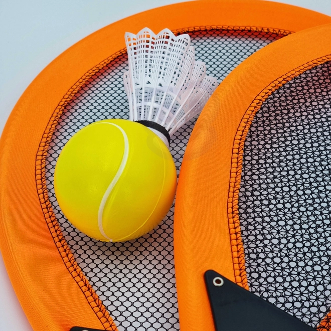Woopie velké rakety pro tenis a badminton pro děti set s míčkem a košíkem