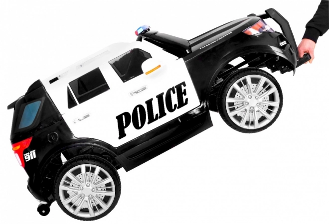 Policejní bateriové SUV pro děti + sirény + světla + megafon + dálkové ovládání + pomalý start + EVA + samolepky