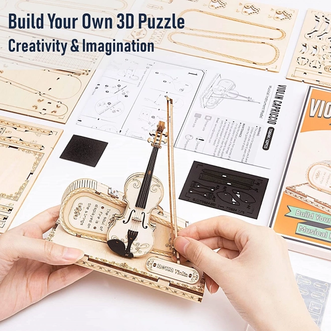 RoboTime dřevěné 3D puzzle - Viola