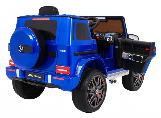 Mercedes AMG G63 pro děti Modrá barva + dálkové ovládání + MP3 LED + pomalý start + EVA + pásy