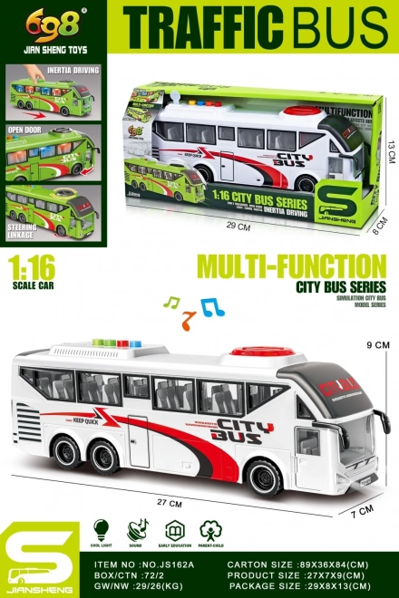 Bílý autobus model 1:16