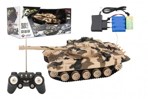 Dálkově ovládaný tank s dobíjecím packem a zvukovými efekty
