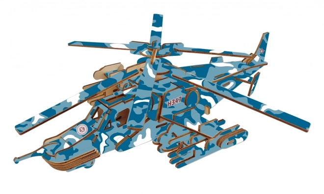 Dřevěné 3D puzzle bojový vrtulník Black Shark