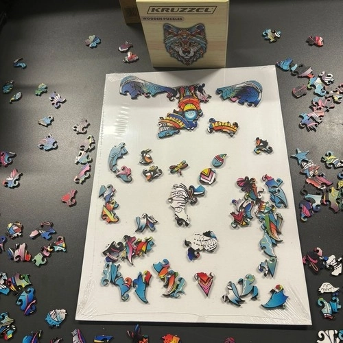 Dřevěné puzzle kruzzel Wilk
