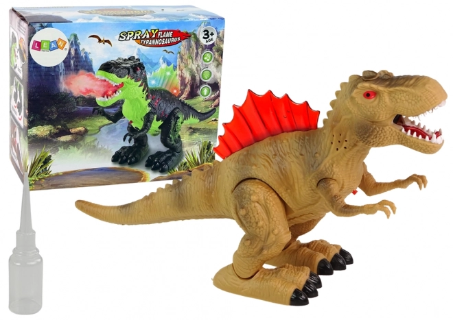 Interaktivní dinosaurus s vodní párou a světelnými efekty