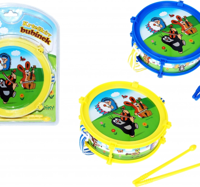 Krtek/Krtečkův bubínek plast 20cm + 2 paličky v krabičce