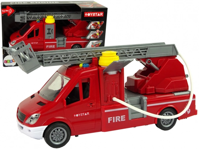 červené hasičské auto TOYSTAR s vodou, zvuky a světly