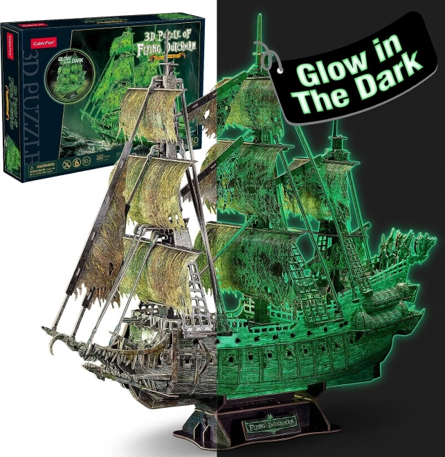 CubicFun 3D puzzle plachetnice Bludný Holanďan svítící ve tmě
