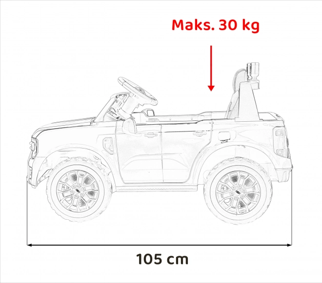 Elektrické autíčko Ford Ranger pro děti - Modré