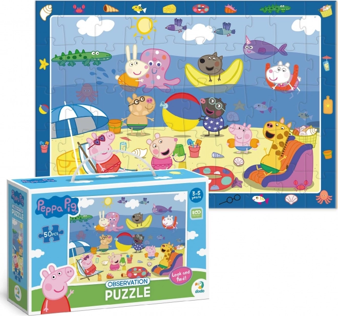 Puzzle s hledáním obrázků Prasátko Peppa 50 dílků