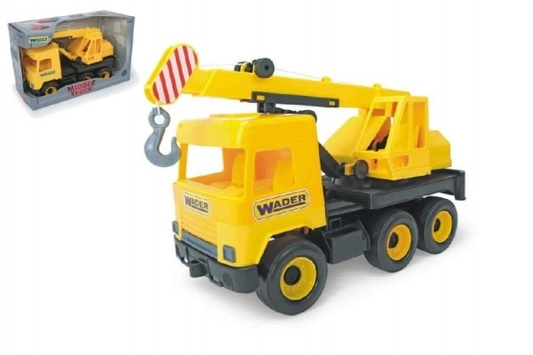 Střední nákladní auto jeřáb plastový žlutý Wader