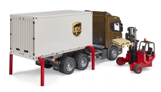 Bruder Logistický vůz Scania UPS s vysokozdvižným vozíkem