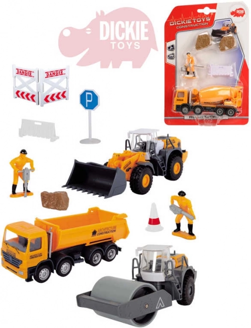 Set stavebních aut s příslušenstvím, 4 druhy