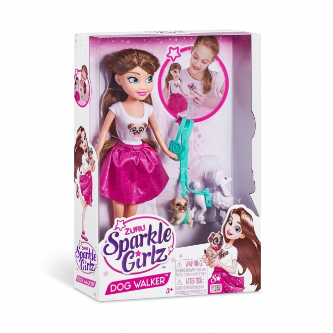 Panenka Sparkle Girlz se dvěma pejsky