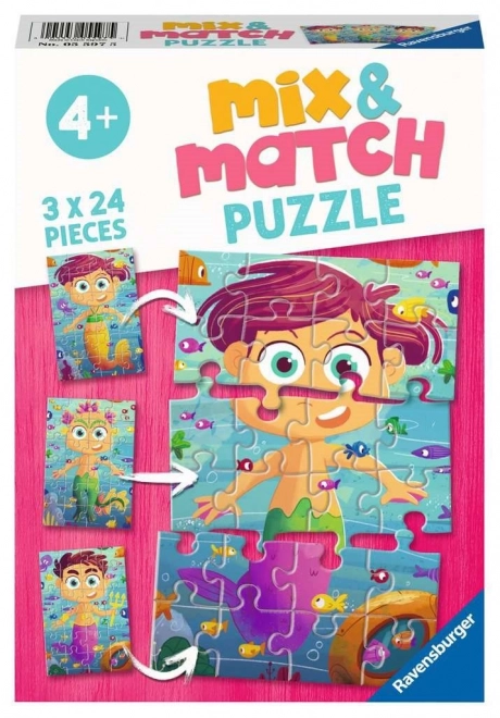Ravensburger puzzle mix&match: mořské panny a mořské příšery