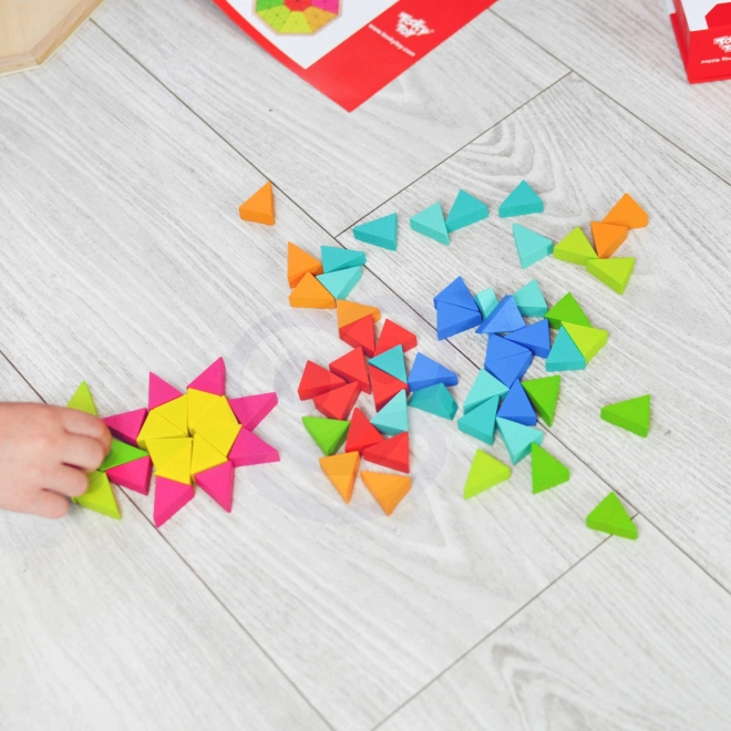 Tooky Toy Osmiúhelníková Dřevěná Mozaika Edukativní Puzzle