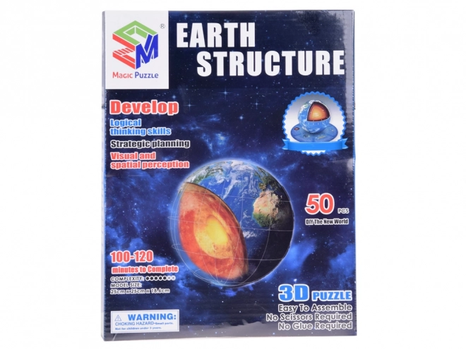 3D puzzle Planeta Země - Struktura 50 dílků