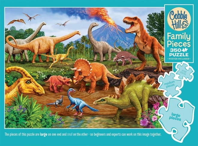 COBBLE HILL Rodinné puzzle Dinosauři 350 dílků