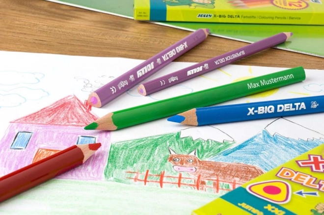Velké trojúhelníkové pastelky X-Big Delta 12 barev