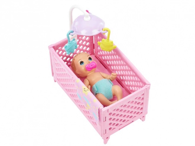 Loutka Barbie Skipper Babysitters opatrovnice s kojencem a doplňky