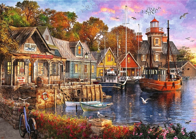 Puzzle TREFL premium plus tea time – přístav u moře (1000 dílků)