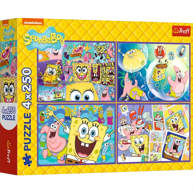 Puzzle 4x250 Šílený svět Sponge Boba