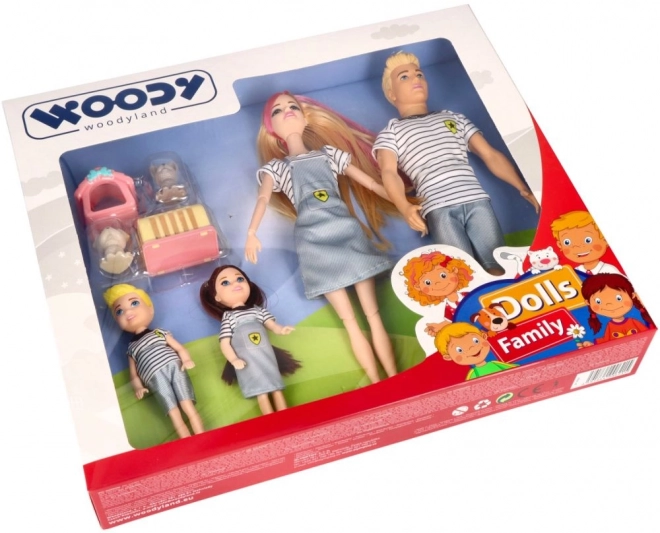 Woodyland Moderní rodina panenek s domácími mazlíčky
