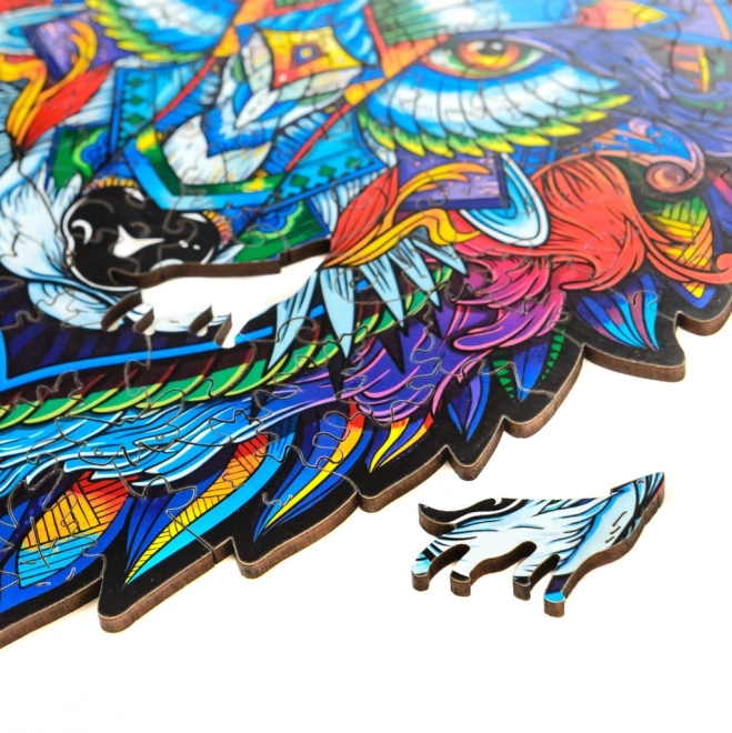 Dřevěné puzzle Vlk od Unidragon velikost S