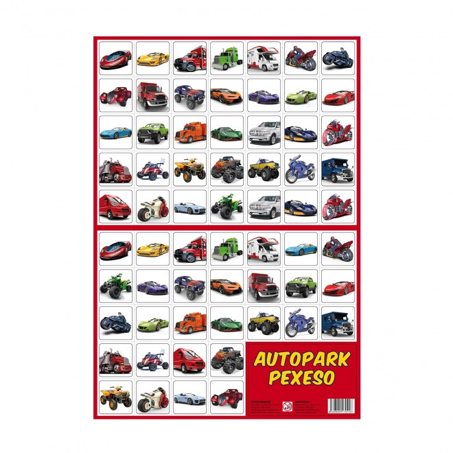 Pexeso Autopark - Paměťová hra s obrázky aut a motorek