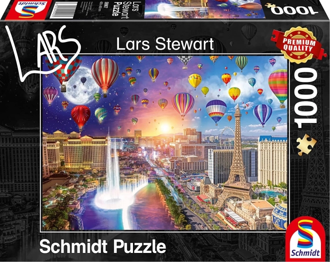 Puzzle Premium Quality 1000 dílků Lars Stewart Las Vegas (Den / Noc)