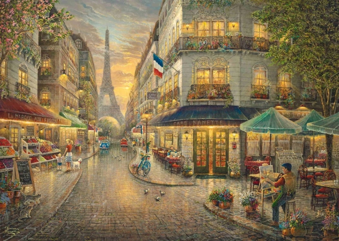 Dřevěné puzzle Pařížská kavárna 1000 dílků