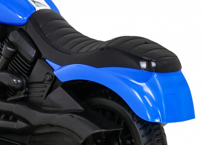 Dětská bateriová motorka Chopper V-Max + klakson Melodies + světla + pomocná kolečka – Modrá