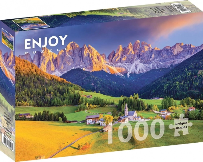 ENJOY puzzle kostel v Dolomitech, Itálie – 1000 dílků