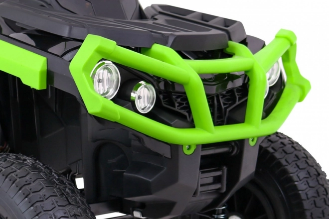 Dětská čtyřkolka ATV Air battery quad Black-Green + nafukovací kola + rádio MP3 + pomalý start