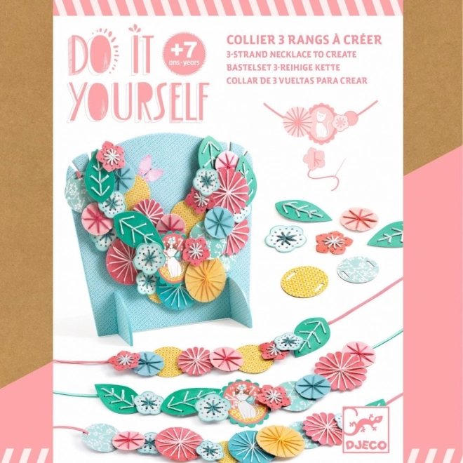 Djeco diy vyšívané květinové náhrdelníky