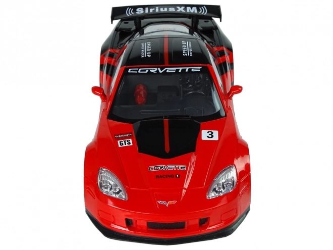 Sportovní závodní RC auto 1:18 Corvette C6.R červené 2.4G s osvětlením