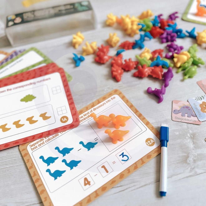 WOOPIE Edukační Sada Nauka Počítání Montessori Dino Skládačka 95 ks