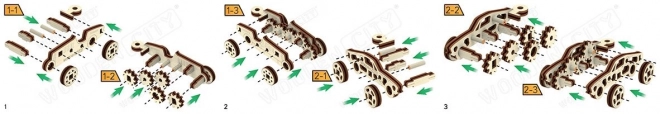 Dřevěné 3D puzzle mini sada sportovní auta