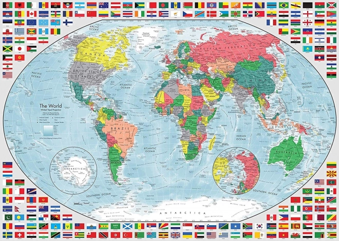 Puzzle barevná mapa světa 1000 dílků