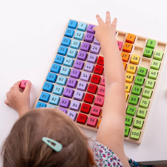 Edukativní hračka Bigjigs Toys – Dřevěná čísla v zásobníku